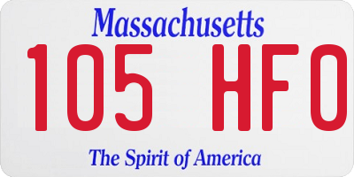 MA license plate 105HF0