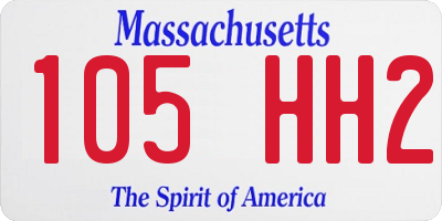 MA license plate 105HH2