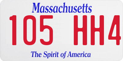 MA license plate 105HH4