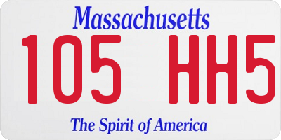 MA license plate 105HH5