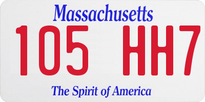 MA license plate 105HH7