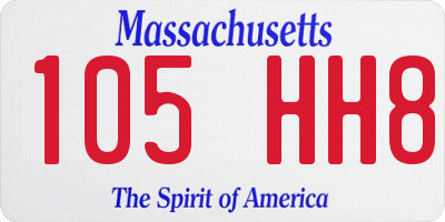 MA license plate 105HH8