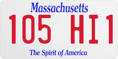MA license plate 105HI1