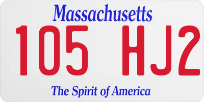 MA license plate 105HJ2