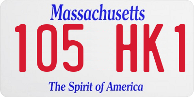 MA license plate 105HK1