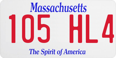MA license plate 105HL4