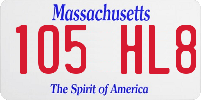 MA license plate 105HL8