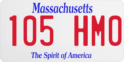 MA license plate 105HM0