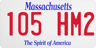 MA license plate 105HM2