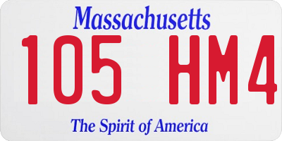 MA license plate 105HM4