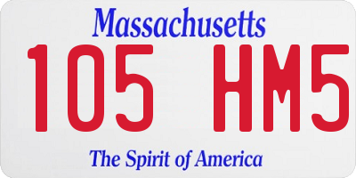 MA license plate 105HM5