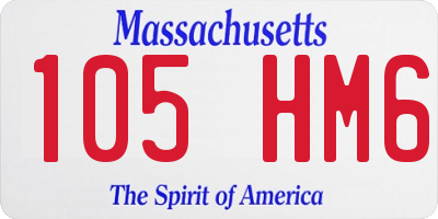 MA license plate 105HM6