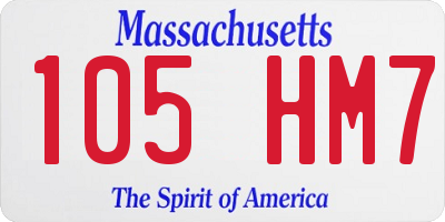 MA license plate 105HM7