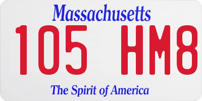 MA license plate 105HM8