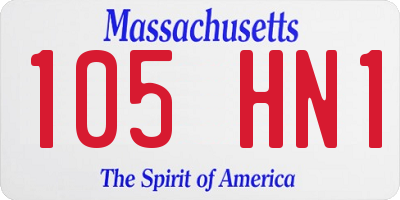 MA license plate 105HN1