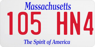 MA license plate 105HN4