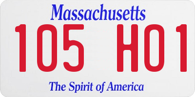 MA license plate 105HO1