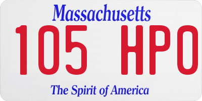 MA license plate 105HP0