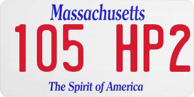 MA license plate 105HP2