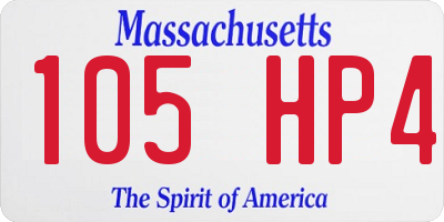 MA license plate 105HP4