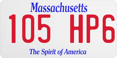 MA license plate 105HP6