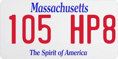 MA license plate 105HP8