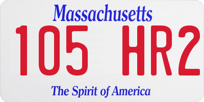 MA license plate 105HR2