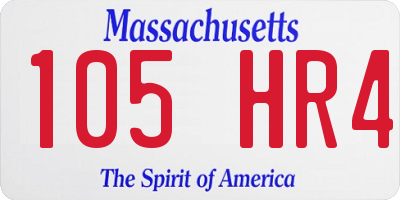 MA license plate 105HR4