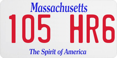 MA license plate 105HR6