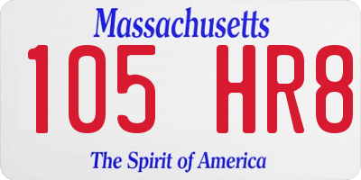 MA license plate 105HR8