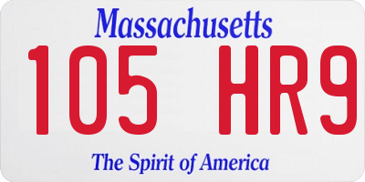 MA license plate 105HR9
