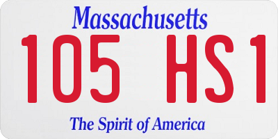 MA license plate 105HS1