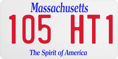 MA license plate 105HT1