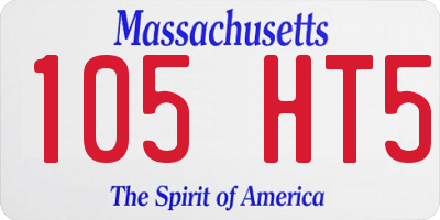 MA license plate 105HT5