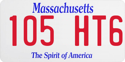 MA license plate 105HT6