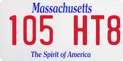 MA license plate 105HT8