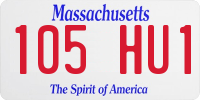 MA license plate 105HU1
