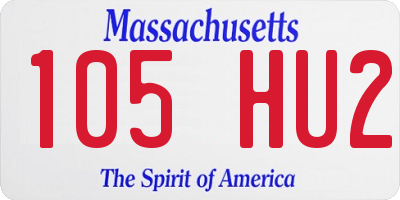 MA license plate 105HU2