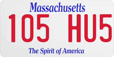 MA license plate 105HU5