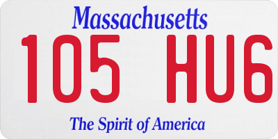 MA license plate 105HU6