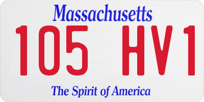 MA license plate 105HV1