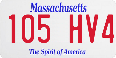 MA license plate 105HV4