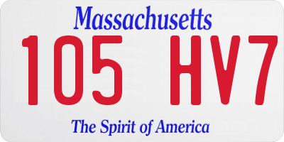 MA license plate 105HV7