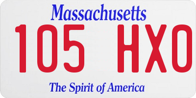 MA license plate 105HX0