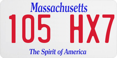 MA license plate 105HX7