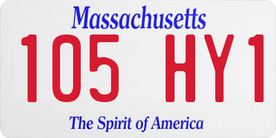 MA license plate 105HY1
