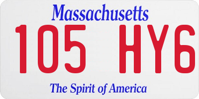 MA license plate 105HY6