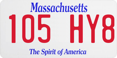 MA license plate 105HY8