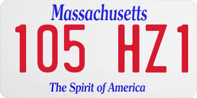 MA license plate 105HZ1