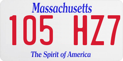 MA license plate 105HZ7